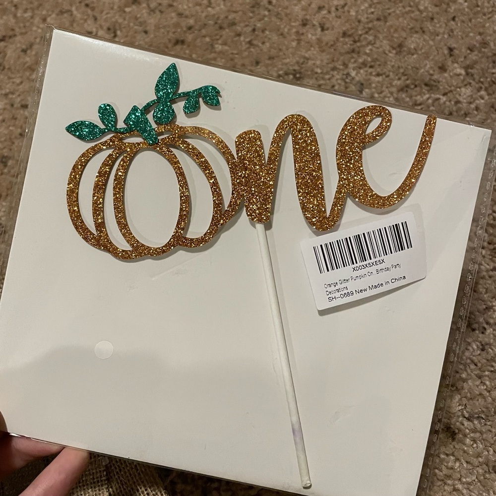 ✨3/$10 Pumpkin ONE Cake Topper